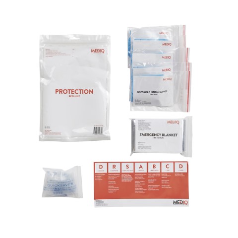 MEDIQ FIRST AID KIT REFILL MODULE #2 PROTECTION ZIPLOCK CLEAR/WHITE